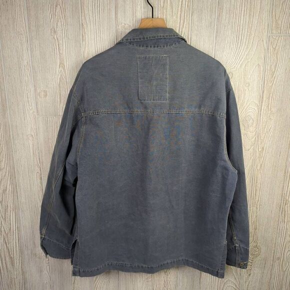 Mash Clothing Company 1995 Mens Size L Button Front Denim Jacket Blue Pockets - Picture 3 of 11